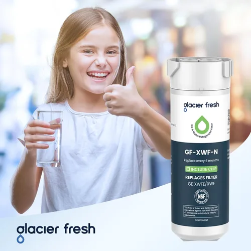Miniatura 8 de GLACIER FRESH Filtro de agua compatible con XWFE (con CHIP incorporado), reemplazo para filtro de agua de refrigerador GE XWFE, XWF, Certificación