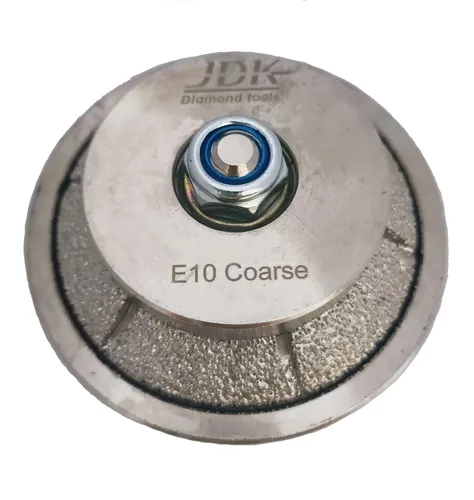 Miniatura 10 de JDK B5 Diamond Hand Profiler Wheel Broca de enrutador soldado al vacío grueso 5/8 ''-11 rosca Demi Half Bullnose 3/16 pulgadas forma para piedra