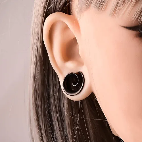 Miniatura 2 de Maxbott 2 ganchos redondos de moda para lóbulo estirado, túneles de oído, dilatadores, piercings, joyería corporal