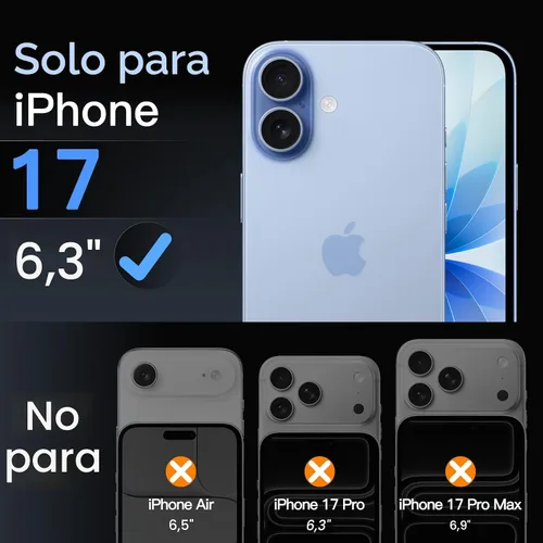 Miniatura 2 de JETech Protector de pantalla para iPhone 17 de 6.3 pulgadas, película de vidrio templado con herramienta de fácil instalación, dureza 9H, compatible