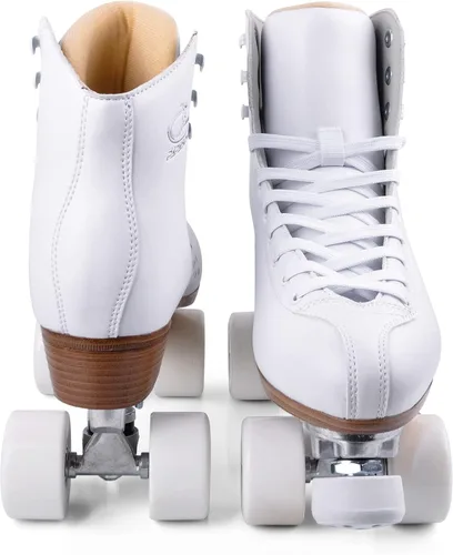 Miniatura 2 de PAPAISON Patines de ruedas para mujeres y hombres, de lujo de 2 capas de microfibra de cuero de doble fila - Patines clásicos de ruedas para niñas