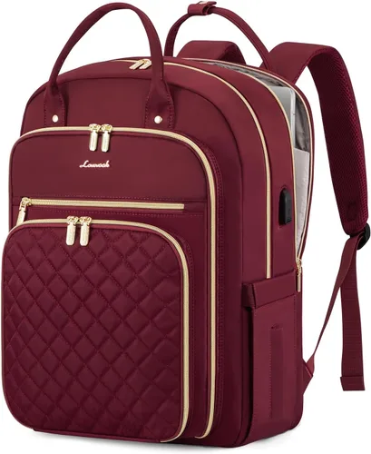 Miniatura 15 de LOVEVOOK - Mochila para portátil para mujer, resistente al agua, mochila de trabajo y viaje, con monedero, elegante, mochila de negocios, mochila