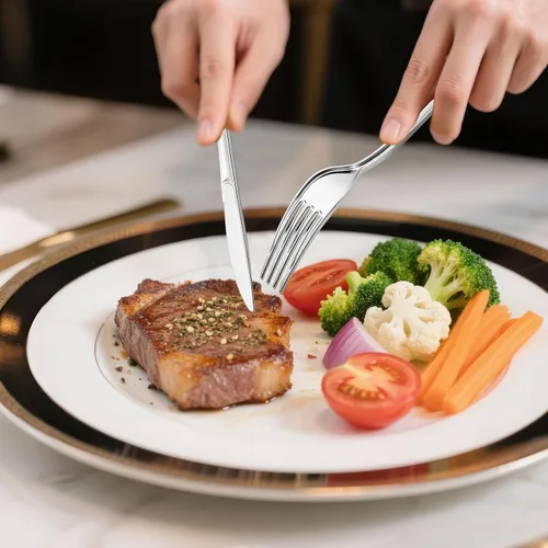 Miniatura 6 de Juego de cubiertos de plástico plateado preenrollado, paquete de 300 cubiertos de plástico envueltos con servilletas, tenedores, cuchillos