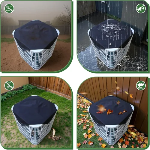 Miniatura 7 de Cubiertas de Aire Acondicionado para Unidades Exteriores 36 x 36 pulgadas, Cubierta de AC Impermeable 600D, Cubierta de Invierno para Condensador