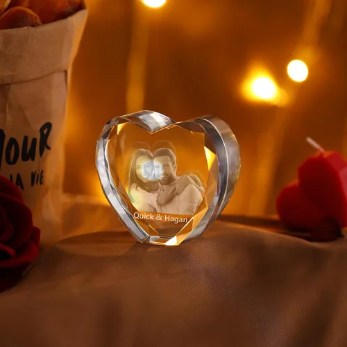 Miniatura 5 de Foto de cristal 3D, regalo personalizado para mujeres, hombres, mamá, papá, pareja, imagen personalizada en marcos de fotos de cristal, regalo