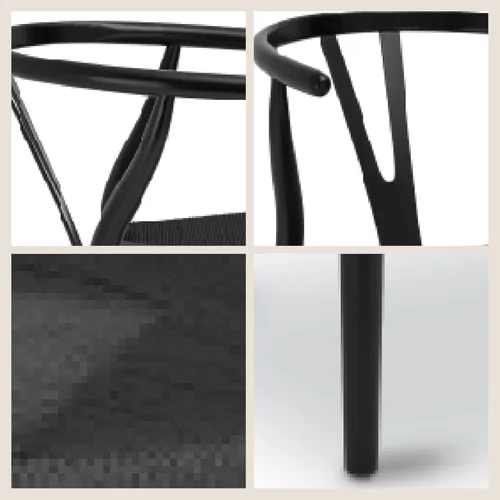 Miniatura 6 de POLY & BARK Sillas de comedor trenzadas – Sillas de comedor Wishbone modernas de mediados de siglo con brazos, estructura de madera maciza, uso
