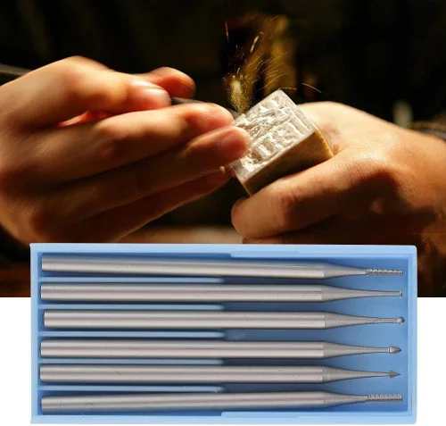 Miniatura 5 de Juego de herramientas de tallado de escultura de 0.093 in/0.09 pulgadas, juego de herramientas de grabado de acero de tungsteno para joyería