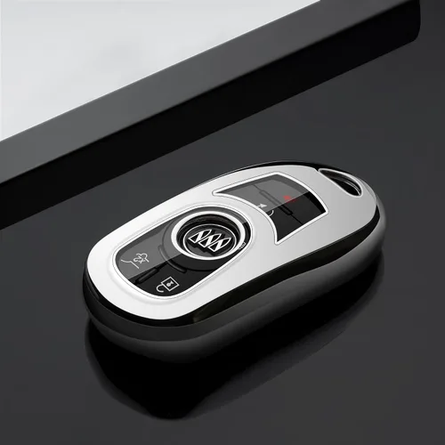 Miniatura 3 de Funda para Llavero de Buick Funda para Llavero de Coche Protector de Llave Estuche para Llavero Soporte para Cadena de Llaves Accesorios Plateado