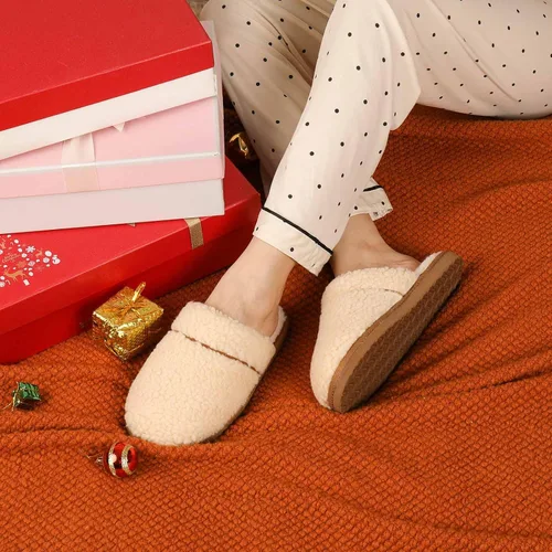 Miniatura 6 de Women's Fuzzy Plush Shearling Scuff Mule Slipper with Cozy Memory Foam, Slip-on Sherpa House Shoes