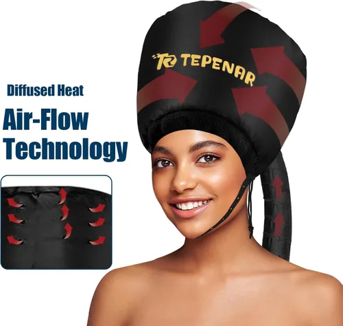 Miniatura 3 de TEPENAR Gorro de secador de pelo – Gorra con capucha ajustable extra grande extra grande para un peinado y cuidado rápidos