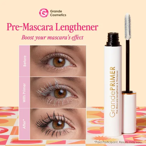 Miniatura 2 de Grande Cosmetics GrandePRIMER - Alargador y espesante con péptidos, a prueba de manchas, resistente al agua y seguro para lentes de contacto