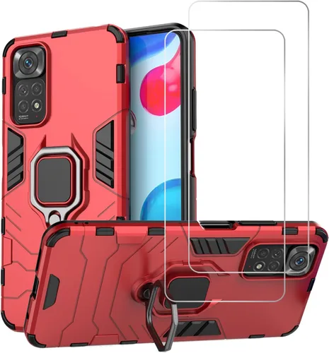 Miniatura 9 de Funda para Xiaomi Redmi Note 11/Note 11S (no 5G) con protector de pantalla de vidrio templado híbrido resistente Armadura protectora con soporte