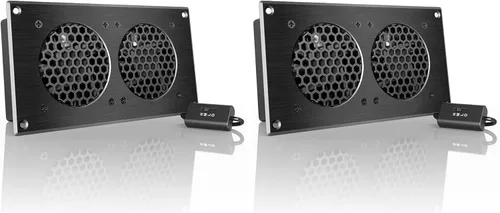 Miniatura 11 de AC Infinity AIRPLATE T8, sistema silencioso de refrigeración doble ventilador de 6" con control de termostato, para gabinetes AV de cine en casa