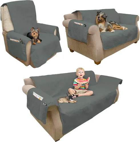 Miniatura 5 de PETMAKER - Fundas protectoras de muebles para mascotas, fundas de sofá 100 % impermeables para perros o gatos, funda de sofá de 3 cojines