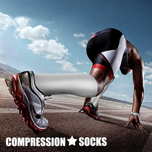 Miniatura 3 de CHARMKING Calcetines de compresión para mujeres y hombres, 4 pares de 15-20 mmHg, mejor apoyo para atletismo, correr, ciclismo