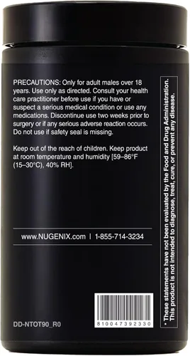 Miniatura 8 de Nugenix Total-T2 - Potenciador de testosterona y potenciador de óxido nítrico para hombres, Tesnor, S7, ElevATP, Tongkat, Citrullina, suplemento