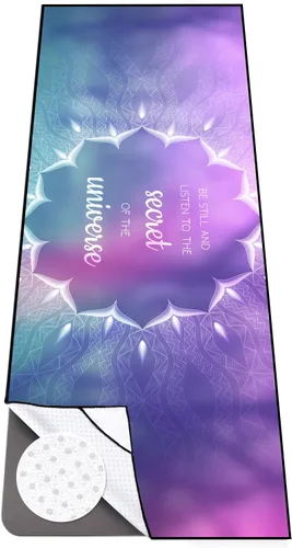 Miniatura 10 de Colorful Star Toalla de yoga con bolsillos en las esquinas, puntos de agarre antideslizantes, absorbentes del sudor, toallas para esterilla de yoga