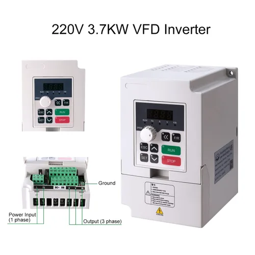 Miniatura 8 de Kits de motor de husillo CNC, 220V 3KW 3.937 in Motor de husillo refrigerado por agua Motor CNC + 220V 3.7KW VFD+montaje de abrazadera+bomba