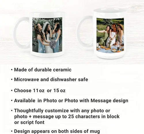 Miniatura 5 de WNNNS Taza de café personalizada, tazas personalizadas con logotipo de textos fotográficos, tazas personalizadas, diseña tus propios regalos