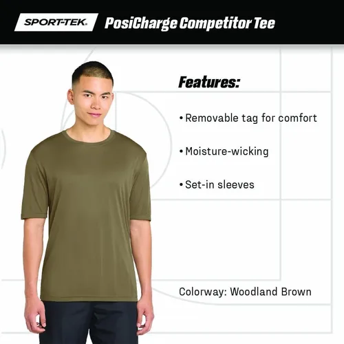 Miniatura 4 de Sport-Tek camiseta de competición para hombre con contraste de color.