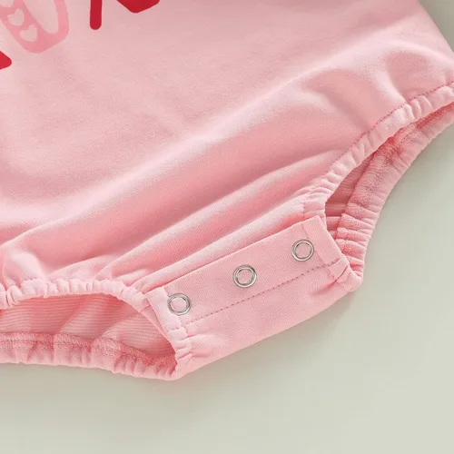 Miniatura 36 de SOLILOQUY Traje de manga larga con cuello redondo para el primer día de San Valentín para bebé niño y niña, mameluco de corazón de amor
