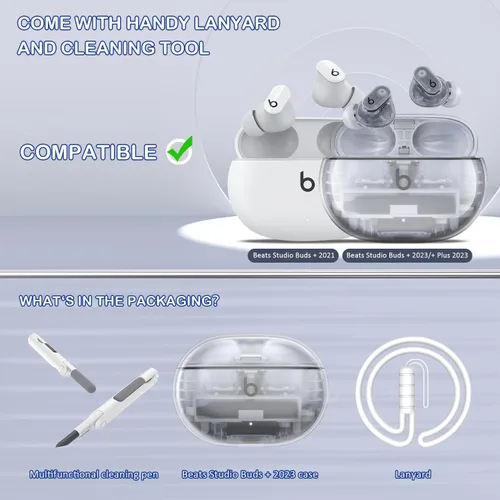 Miniatura 3 de Beat Studio Buds + (2023) / Beat Studio Buds 2021 Funda protectora transparente de TPU suave transparente de grado militar a prueba de golpes