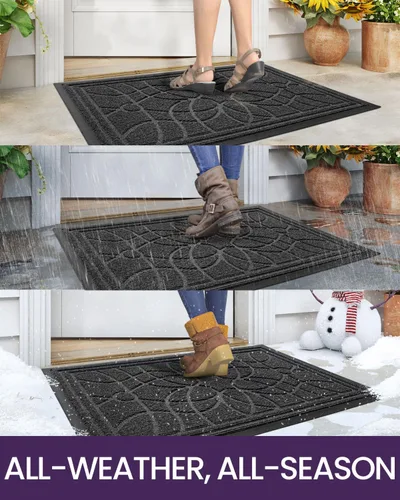 Miniatura 4 de DEXI Tapete para puerta delantera, para entrada exterior, resistente, antideslizante, de perfil bajo, para entrada, atrapa la suciedad y la humedad