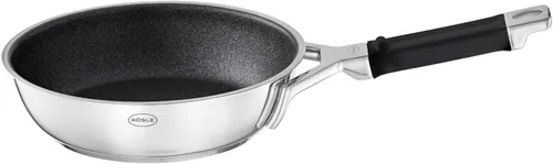 Rösle Silence Pro - Sartén con revestimiento antiadherente resistente a los arañazos ProResist, mango de silicona, 7.9 in, acero inoxidable 18/10,