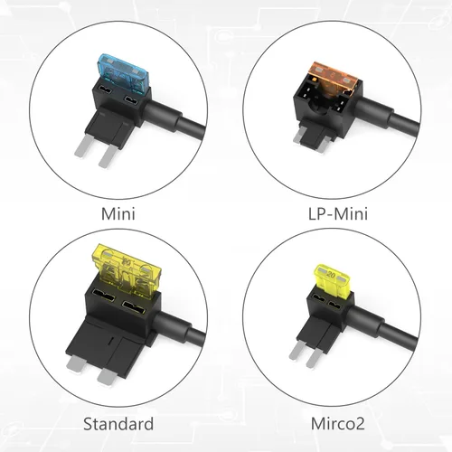 Miniatura 4 de Newdeli Paquete de 20 adaptadores de fusibles de 12 V para coche, kit de adaptador de circuito y fusible con tomas de fusible de perfil bajo