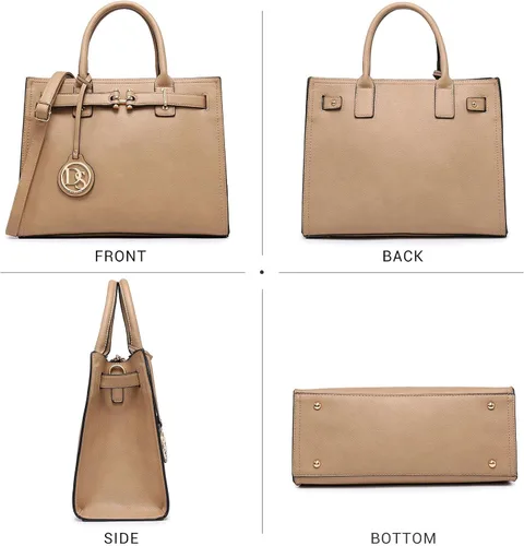 Miniatura 4 de Dasein - Bolsos y carteras para mujer, bolsos bandolera con asa superior con cinturón, bolsos de hombro para trabajo con correa larga