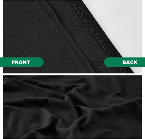 Miniatura 4 de Biscaynebay - Cubierta decorativa para somier tamaño Twin y Twin XL, falda de cama elástica de punto de jersey negro de lujo, envoltura de 4 lados