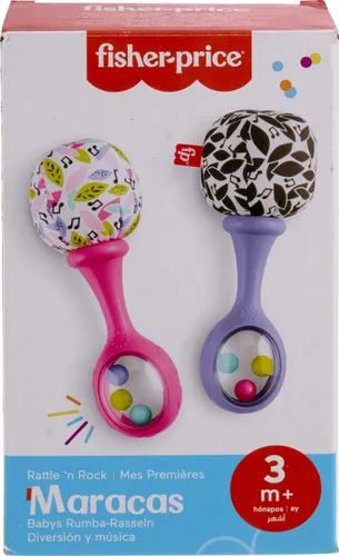 Miniatura 6 de Fisher-Price Juguetes para recién nacidos Rattle ‘n Rock Maracas, 2 Instrumentos Musicales Blandos para el Juego y el Desarrollo de Bebés de 3+