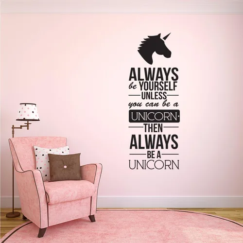 Miniatura 2 de Always Be Yourself Unless You Can Be A Unicorn - Inspirational Life Quotes - Wall Art Decal - 40" x 16" Decoration Vinyl Sticker - Bedroom Living