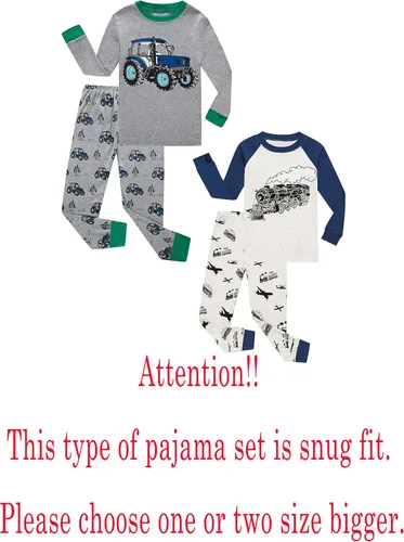 Miniatura 2 de KikizYe Conjunto de pijamas para niños y niñas pequeños, 100% algodón, ropa de dormir