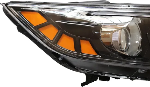 Miniatura 6 de Para Kia Optima 2011 2012 2013 Conjunto de faros halógenos para lado del conductor y lado del pasajero, carcasa negra, lente transparente (R)