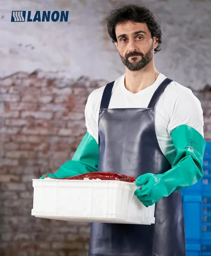 Miniatura 5 de LANON - Guantes de nitrilo resistentes a productos químicos, guantes de trabajo de seguridad reutilizables y resistentes, protección de ácidos