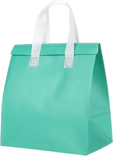 PATIKIL Bolsas aisladas para llevar, 15 bolsas aislantes térmicas de comestibles de 9.4 x 5.9 x 10.2 pulgadas para entrega de alimentos fríos y