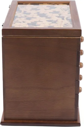 Miniatura 7 de Joyero de madera con 6 capas, organizador de madera, ideal como regalo para mamá y novia.