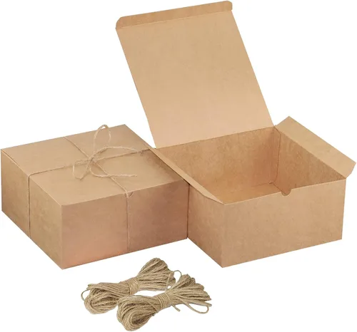 Miniatura 11 de Xxcxpark 24 cajas de regalo blancas de 6.2 x 3.5 x 3.5 pulgadas, caja de embalaje de papel kraft con tapa para manualidades, cubos, cupcakes, cajas