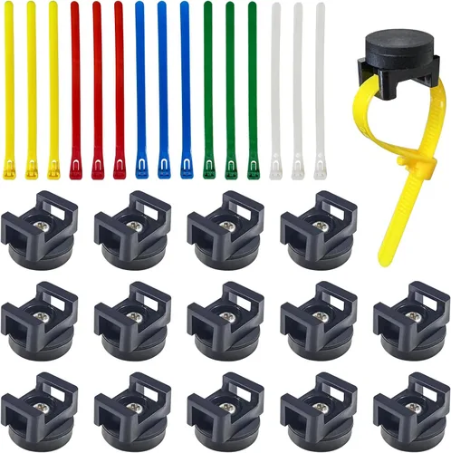 Miniatura 8 de 15 piezas de base magnética para ataduras de cables, soporte para cables de alambre, clips de alambre de montaje, organización de base de gestión