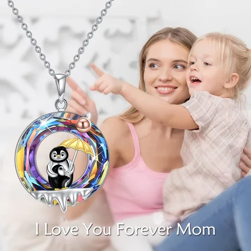 Miniatura 6 de YAFEINI Pandavacabúhopolillagatodelfínpingüinofénixunicornio collar de plata esterlina amante de los animales regalo para mujeres joyería
