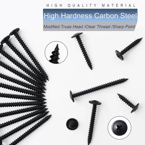 Miniatura 4 de JEGONFRI #8 Kit de surtido de tornillos de cabeza de cercha modificados negros, 132 piezas, Phillips Drive, tornillos de madera, tornillos, surtido