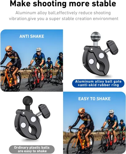Miniatura 5 de Soporte de abrazadera para manillar de motocicleta para GoPro Insta360, 360 Bicicletas Dirtbike accesorio de montaje para DJI Osmo Action 6/Osmo