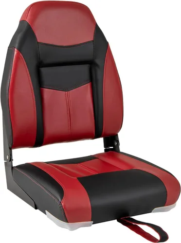 Miniatura 12 de GYMAX Asiento plegable para barco, paquete de 2 asientos con respaldo bajo para capitán de pesca, con acolchado de esponja gruesa, bisagras