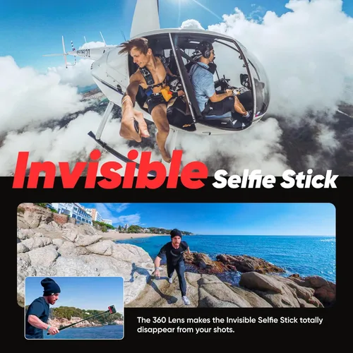 Miniatura 7 de Insta360 ONE RS Twin Edition – Cámara de acción impermeable 4K 60fps y cámara 360 de 5.7K con lentes intercambiables, estabilización, foto de 48MP