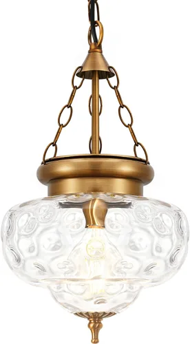 Miniatura 16 de Lámparas colgantes de latón antiguo cepillado para isla de cocina, accesorios de iluminación de altura ajustable, lámpara colgante vintage con Dorado