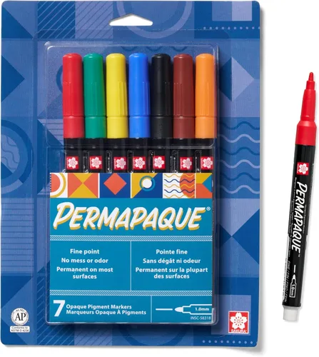 Miniatura 10 de SAKURA Marcadores de punta fina Permapaque, Bright 7 PK #58319