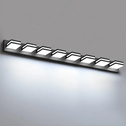 Miniatura 34 de IZORRO Luces LED modernas para baño (8 luces, regulables), iluminación de pared acrílica blanca mate, luces de tocador para baño sobre espejo, 6000