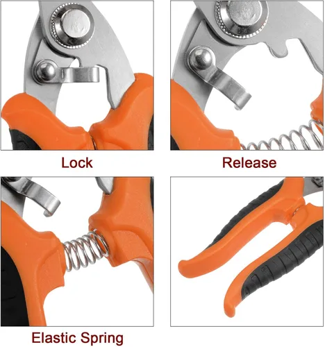 Miniatura 4 de HARFINGTON Tijeras industriales de 7 pulgadas de acero inoxidable tijeras cuchillas con mango negro naranja para cortar láminas finas de cobre