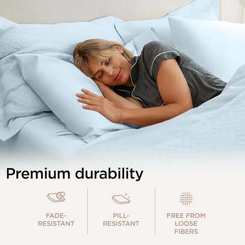 Miniatura 4 de Threadmill Sábanas California King, Sábanas de Algodón Supima Americano Certificado, Sábana de Calidad Hotelera de 1200 Conteo de Hilos, Juego